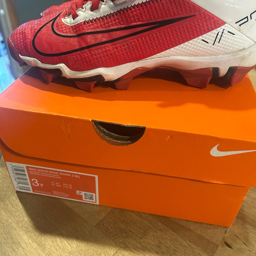 Nike Varsity Edge Red and White Cleats